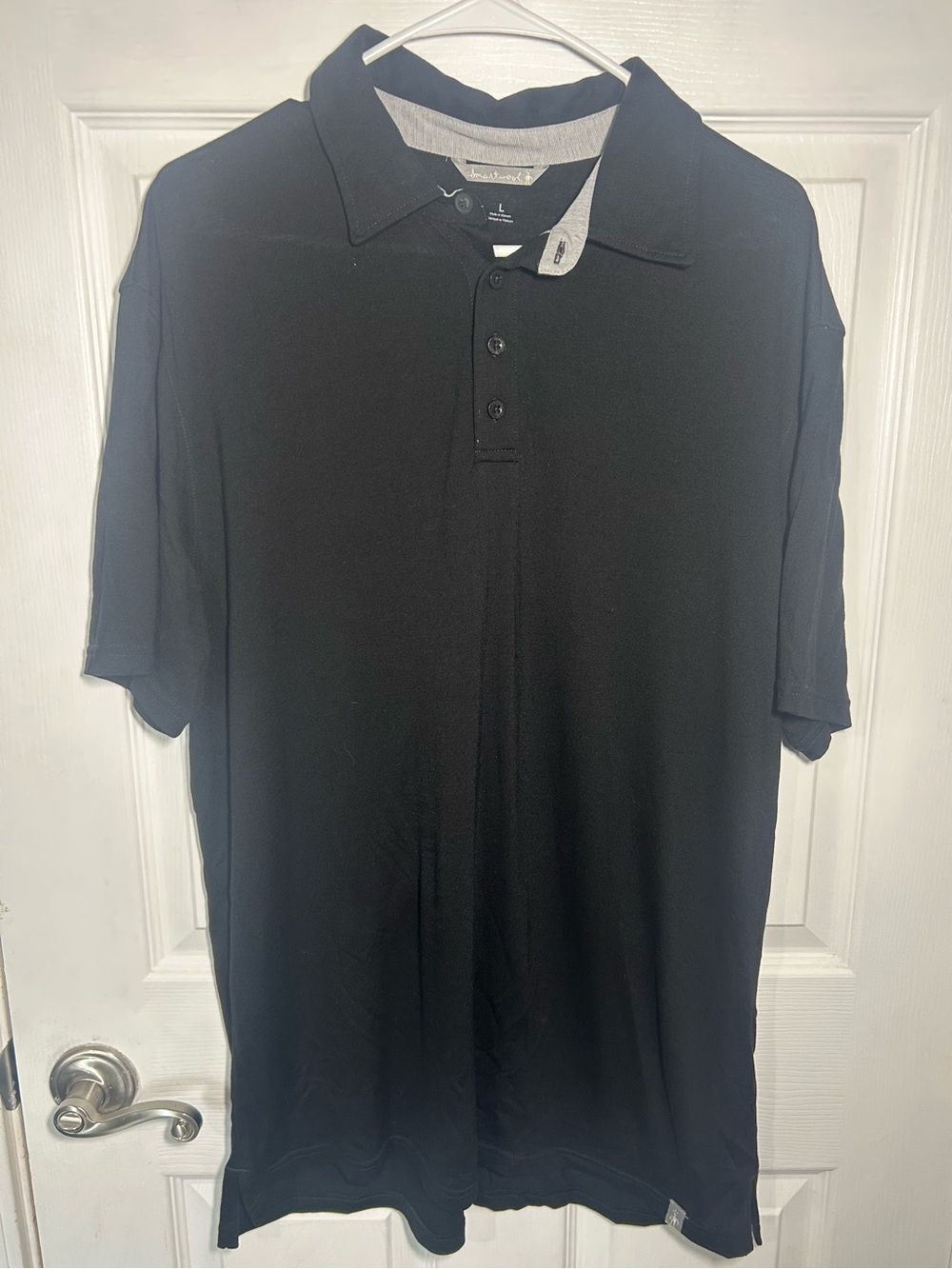 Smartwool Men's Black Polo short sleeve Shirt Casual Button Collar merino wool
